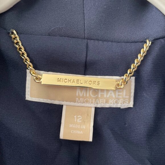 Michael Kors Womens Navy Blue Shawl Style Lapel Double Breasted Blazer Size 12 - Picture 5 of 10